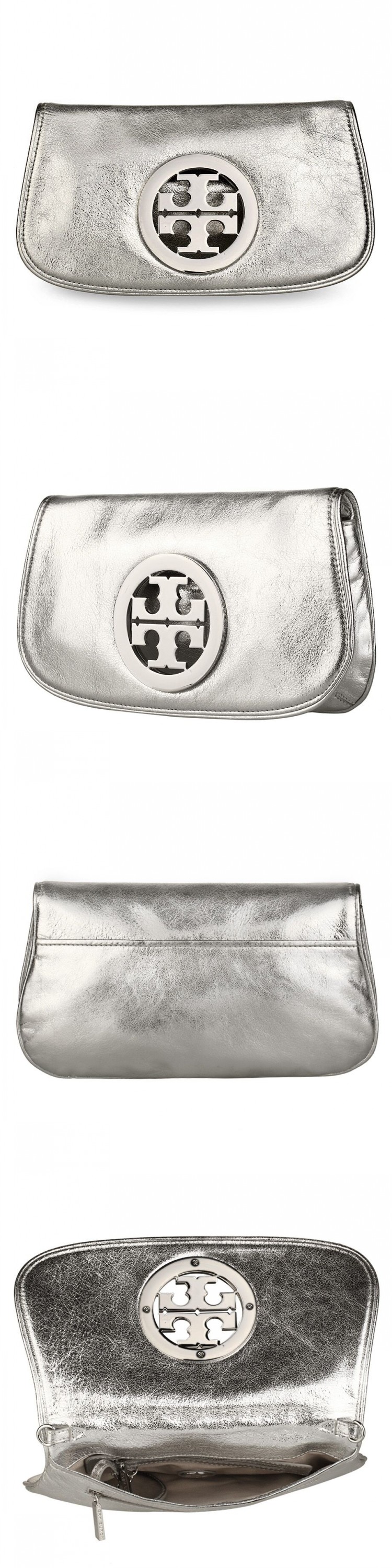 Tory Burch/汤丽柏琦 TB 女士真皮弧形银色链条单肩包女包 50009805 045