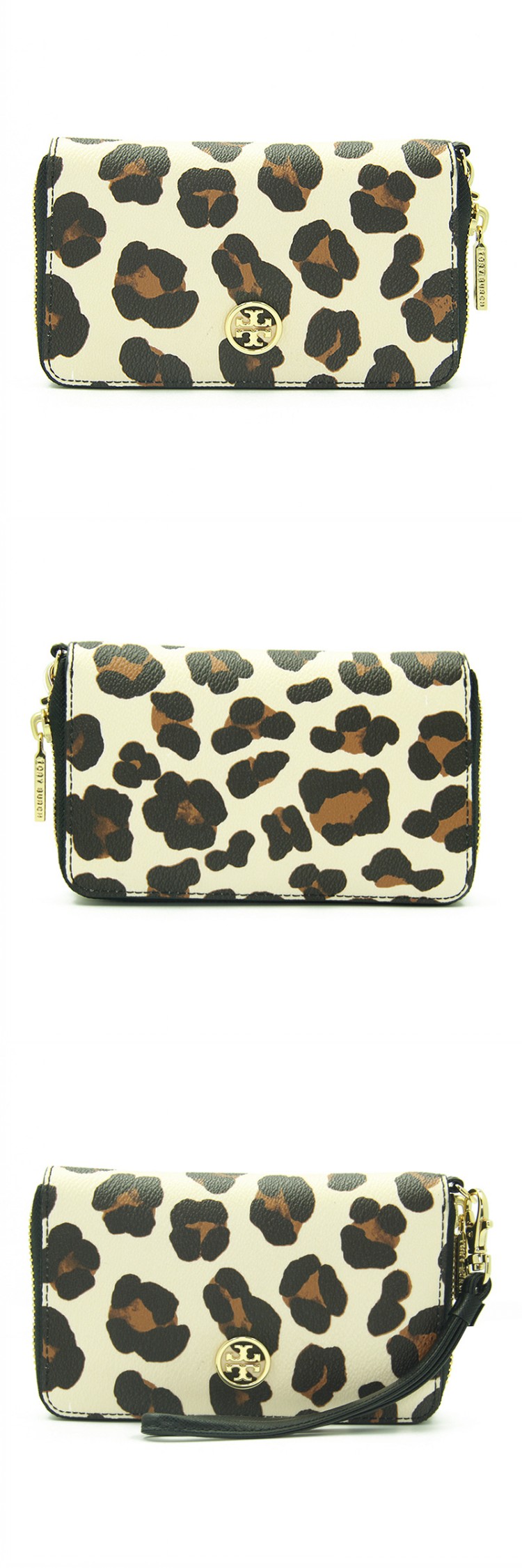Tory Burch/汤丽柏琦 TB 女士真皮豹纹中长款拉链钱包手拿包女包 11149099 259