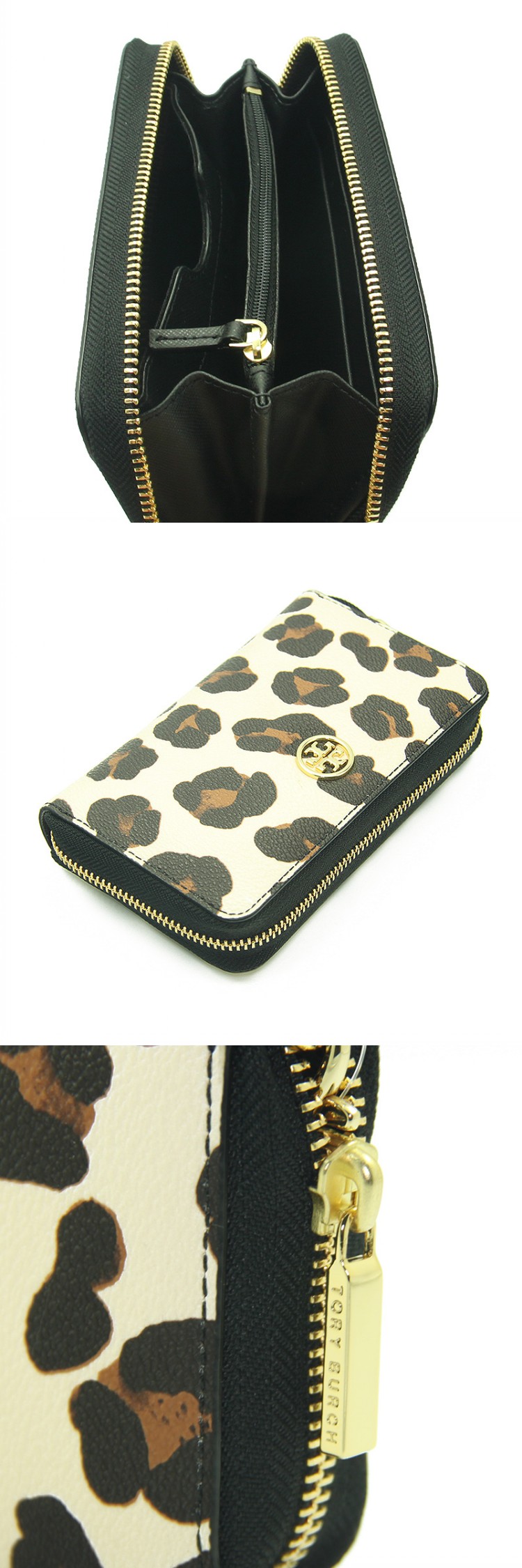 Tory Burch/汤丽柏琦 TB 女士真皮豹纹中长款拉链钱包手拿包女包 11149099 259