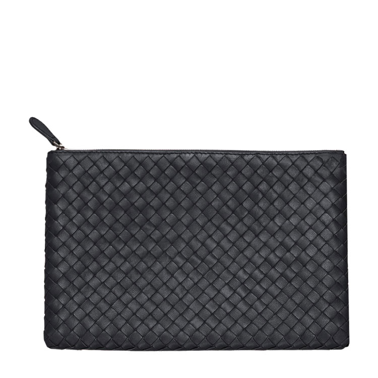0 Bottega Veneta/葆碟家 男士羊皮经典编织设计深咖啡色手拿包 256400 V0010 4014