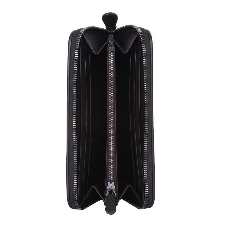 Bottega Veneta/葆蝶家 深棕色编织羊皮男士长款拉链手包 #311263 V4651 1000 职场绅士首选