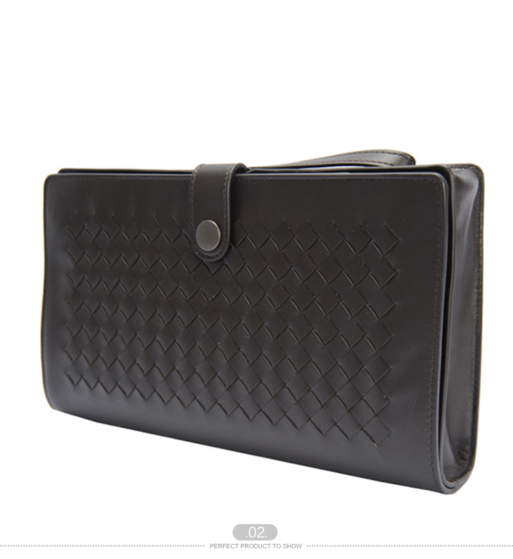 Bottega Veneta/葆蝶家 男士深棕色真皮手拿包 #302652 VQ122 1301