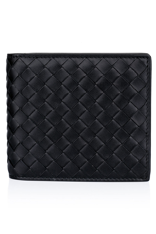 Bottega Veneta/葆蝶家 男士短款牛皮两折钱包113993