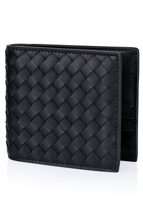 Bottega Veneta/葆蝶家 男士短款牛皮两折钱包113993