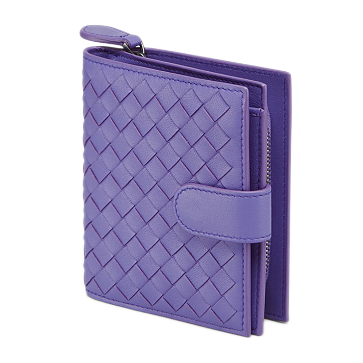 【包邮包税】Bottega Veneta/葆蝶家 女士紫色羊皮经典编织钱包 121059 V001N 5114