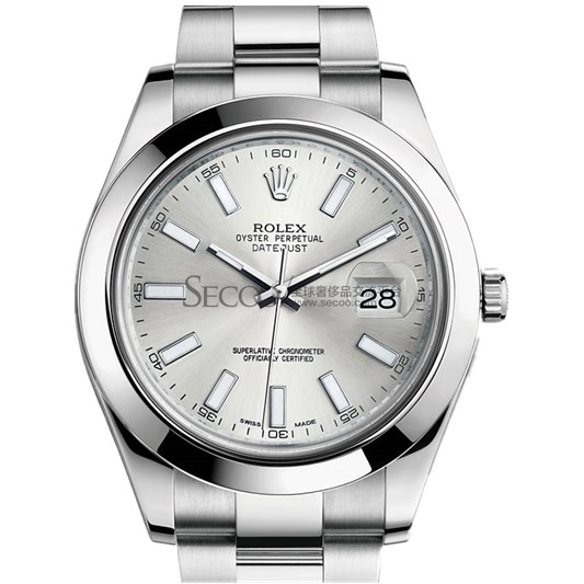 ROLEX/劳力士日志型II男士机械腕表 116300 银色表盘条钉刻度
