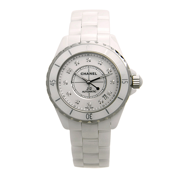 CHANEL/香奈儿J12系列白陶瓷机械镶钻中性表H1629
