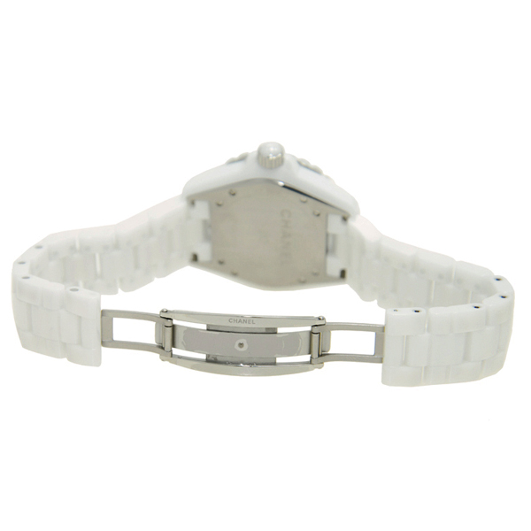 CHANEL/香奈儿J12系列白陶瓷机械镶钻中性表H1629