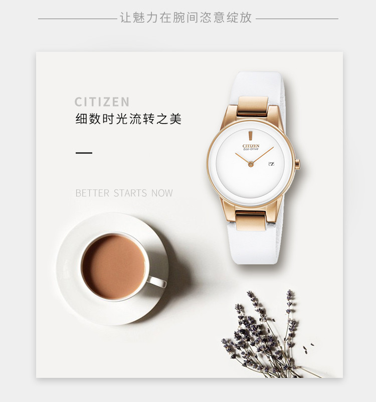 Citizen/西铁城光动能简约时尚女表GA1053-01A