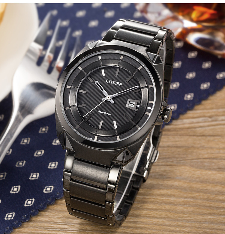 Citizen/西铁城手表光动能表圈吸光男表“黑眼睛”AW1015-53E