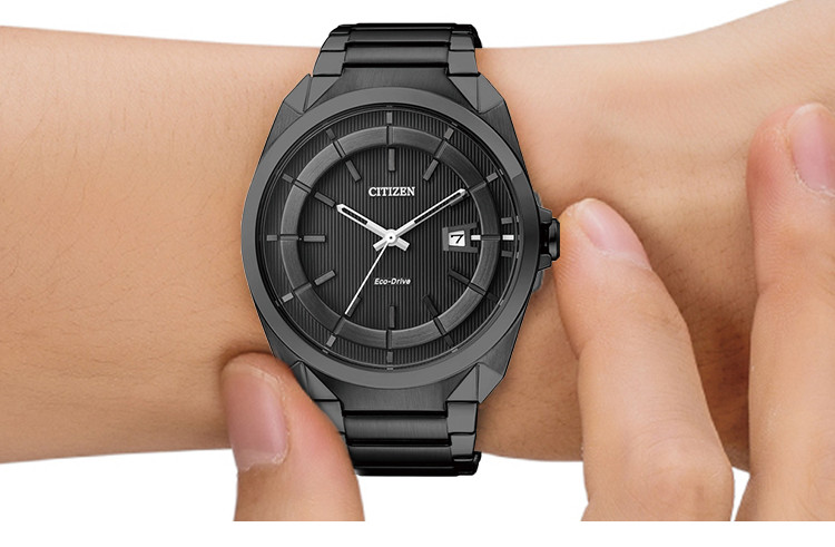 Citizen/西铁城手表光动能表圈吸光男表“黑眼睛”AW1015-53E