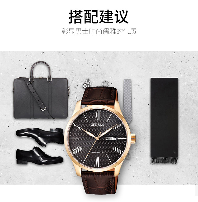 Citizen/西铁城手表商务复古机械表时尚简约男表NH8353-00HB