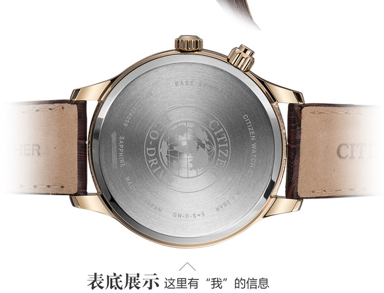 Citizen/西铁城光动能月相显示双日历皮带男表AP1052-00A