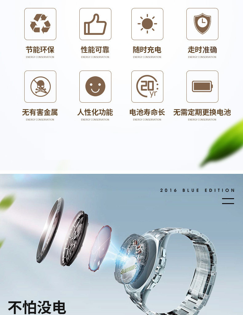 Citizen/西铁城手表光动能电波蓝天使万年历男表AT8020-54L