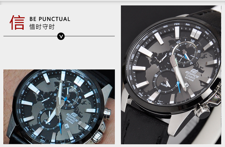 CASIO/卡西欧手表男士防水休闲商务石英表 EFR-303L-1AVUPR