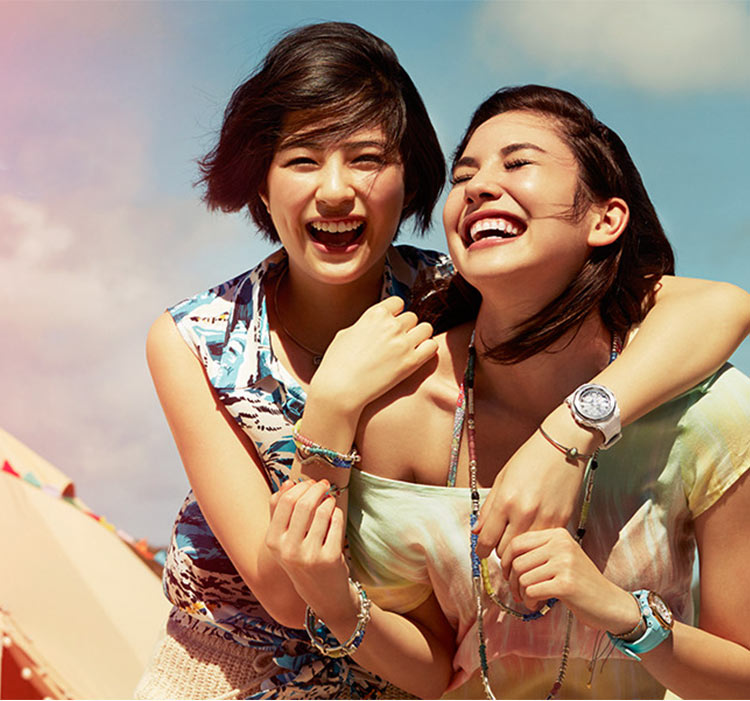 CASIO/卡西欧手表女夏日沙滩主题女士石英表运动女表BGA-220B-2APR