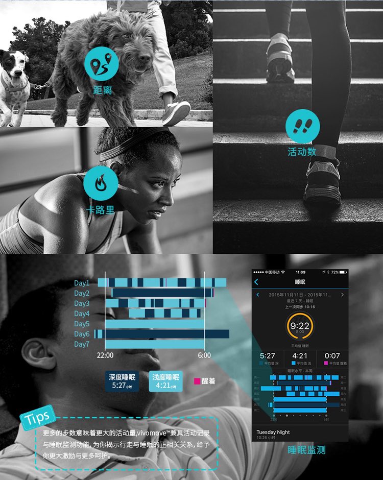 Garmin/佳明vivomove计步久坐健康时尚运动活动监测指针智能手表
