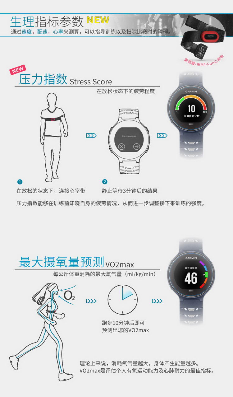 Garmin/佳明forerunner630中文版 智能跑步腕表gps运动手表心率带生理指标