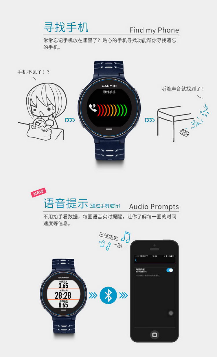 Garmin/佳明forerunner630中文版 智能跑步腕表gps运动手表心率带生理指标