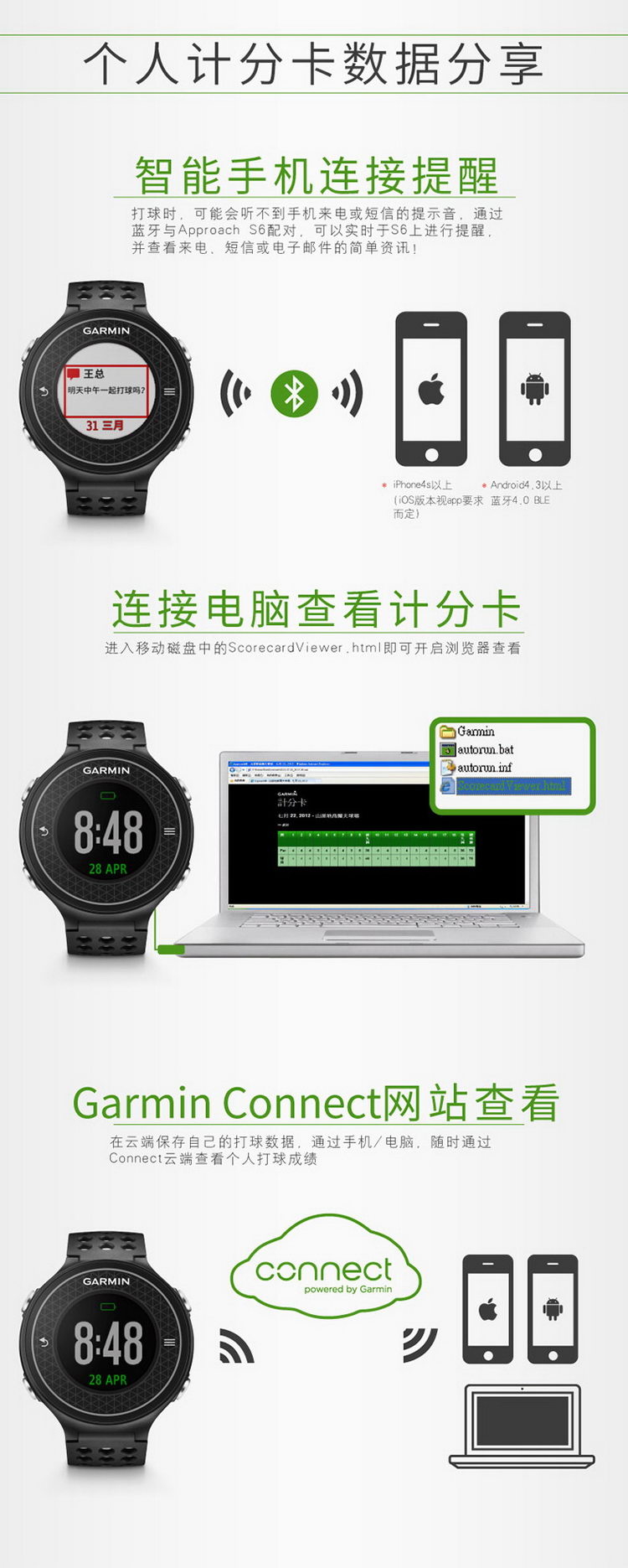 Garmin/佳明 Approach S6 时尚全球定位 高尔夫中文手表