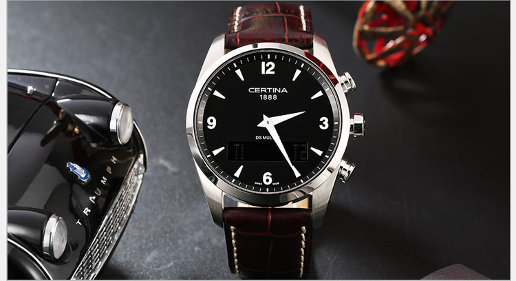 certina/雪铁纳双显石英皮带男表C020.419.16.057.00