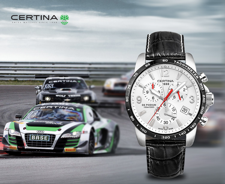 certina/雪铁纳 三眼计时瑞士石英男士手表C001.617.26.037.00