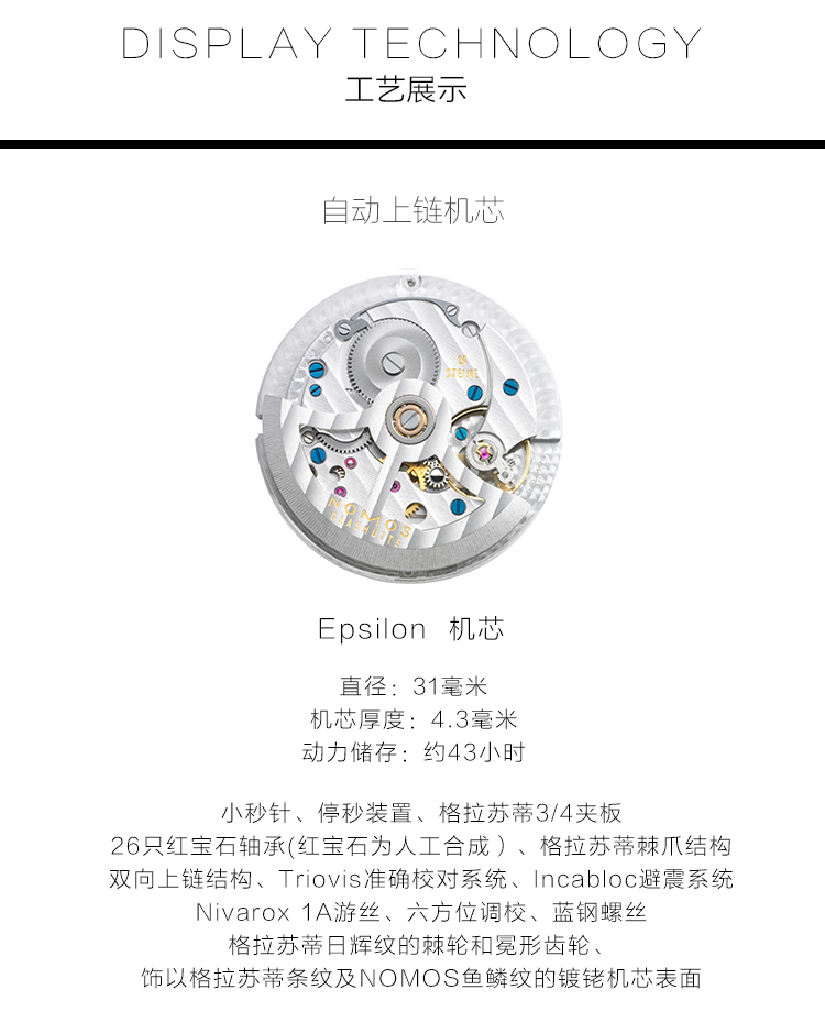 NOMOS/诺莫斯手表 ZURICH系列40mm自动机械男表801