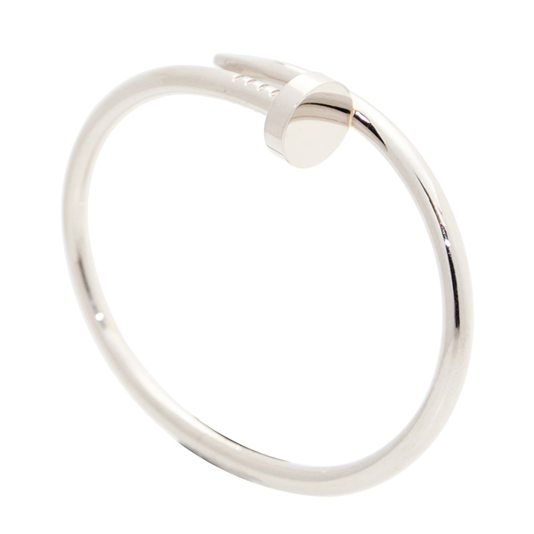CARTIER/卡地亚JUSTE UN CLOU系列白18K金手镯B6037618 18#