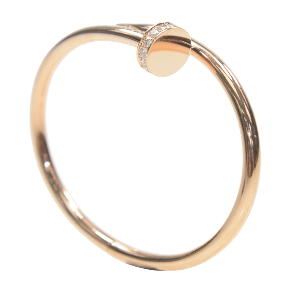CARTIER/卡地亚JUSTE UN CLOU系列18K玫瑰金钻石手镯B6039016 16#