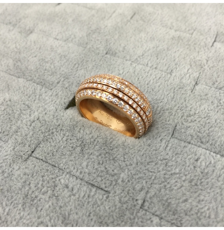 PIAGET(伯爵) Possession系列18k黄金满钻戒指56#