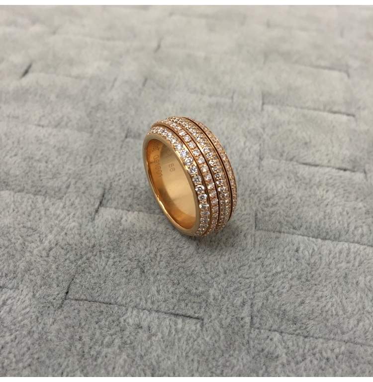 PIAGET(伯爵) Possession系列18k黄金满钻戒指56#