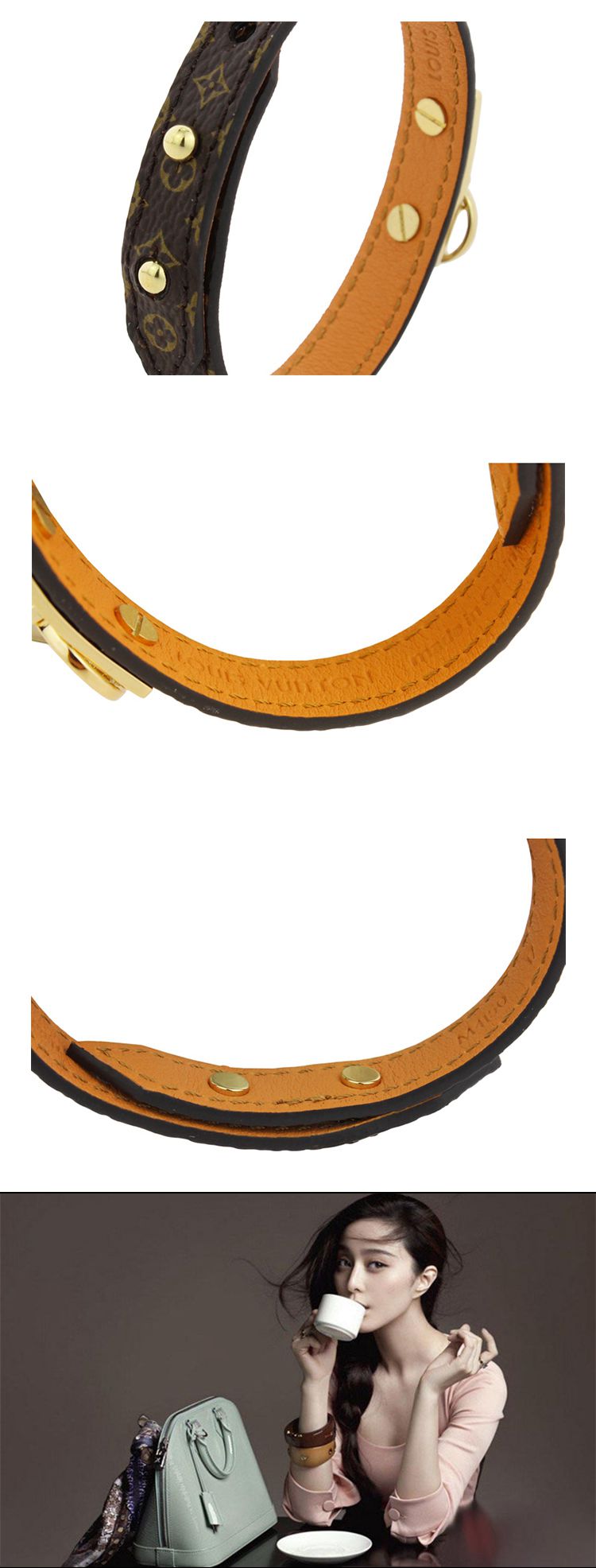 Louis Vuitton/路易威登 女士LOGOMANIA系列 老花色手镯/手链/手环 19号