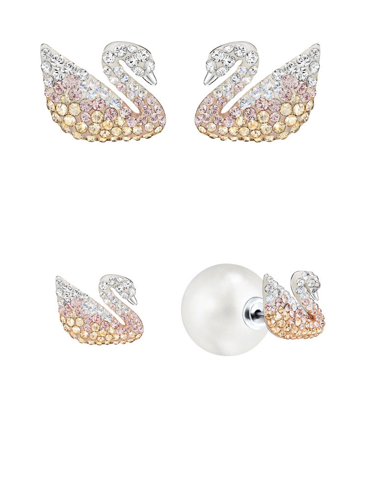 Swarovski/施华洛世奇 渐变水晶天鹅耳钉 5215037