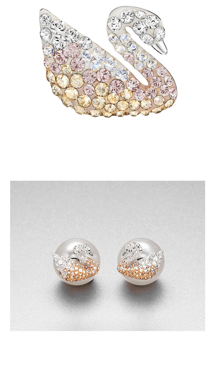 Swarovski/施华洛世奇 渐变水晶天鹅耳钉 5215037
