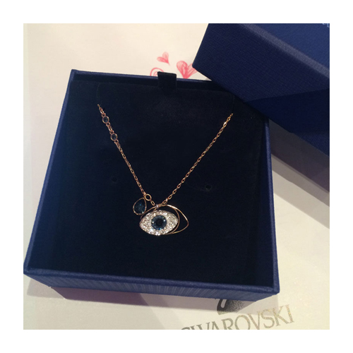 Swarovski/施华洛世奇 蓝黑水晶恶魔之眼18K金项链 5172560