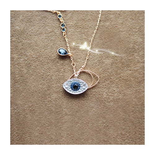 Swarovski/施华洛世奇 蓝黑水晶恶魔之眼18K金项链 5172560