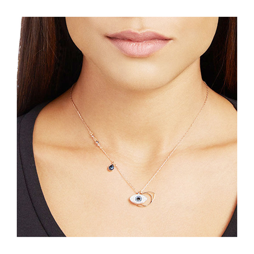 Swarovski/施华洛世奇 蓝黑水晶恶魔之眼18K金项链 5172560