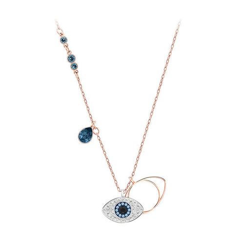 Swarovski/施华洛世奇 蓝黑水晶恶魔之眼18K金项链 5172560