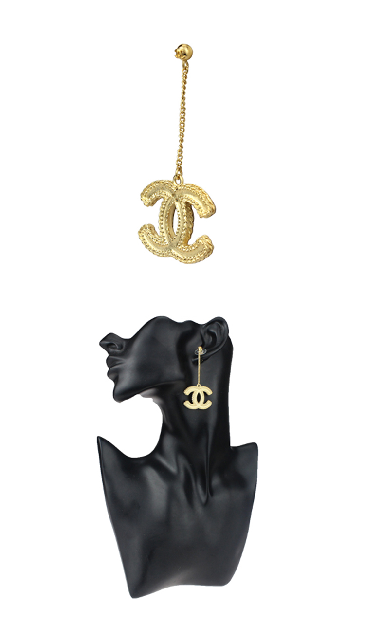 CHANEL/香奈儿 双C大号金色麦穗耳钉耳饰