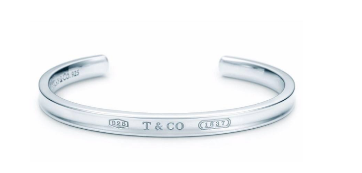 Tiffany & Co./蒂芙尼 1837系列女士手镯 经典S925银中号开口手镯