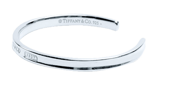 Tiffany & Co./蒂芙尼 1837系列女士手镯 经典S925银中号开口手镯