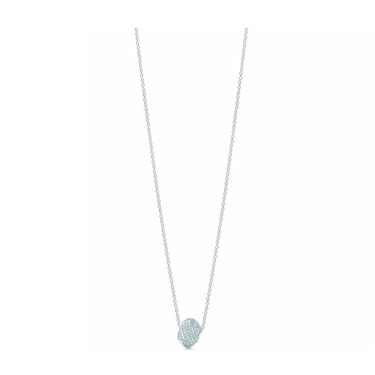 Tiffany & Co./蒂芙尼 女士S925银扭纹吊坠项链16英寸