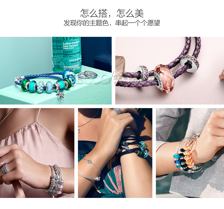 PANDORA/潘多拉 925银湖绿色切面琉璃珠791606