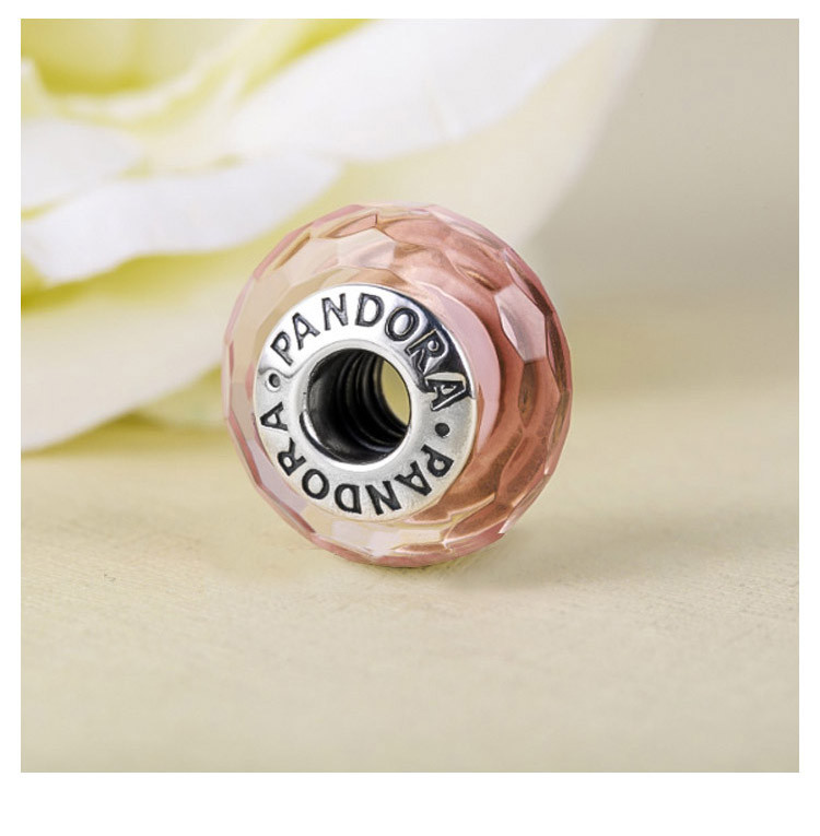 PANDORA/潘多拉 粉色切面琉璃珠791068