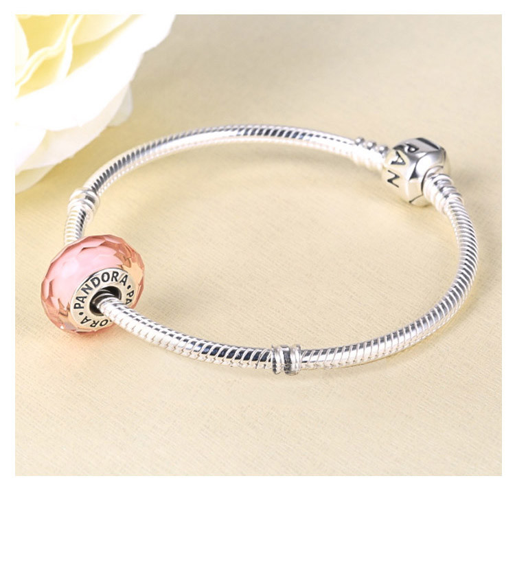 PANDORA/潘多拉 粉色切面琉璃珠791068