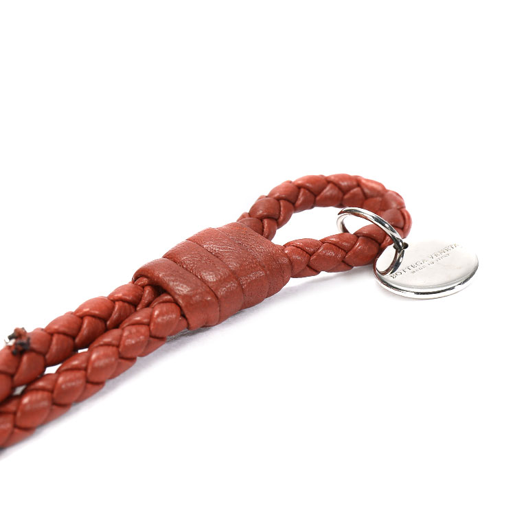Bottega Veneta(葆蝶家) #红褐色手工编织皮质手链 S#