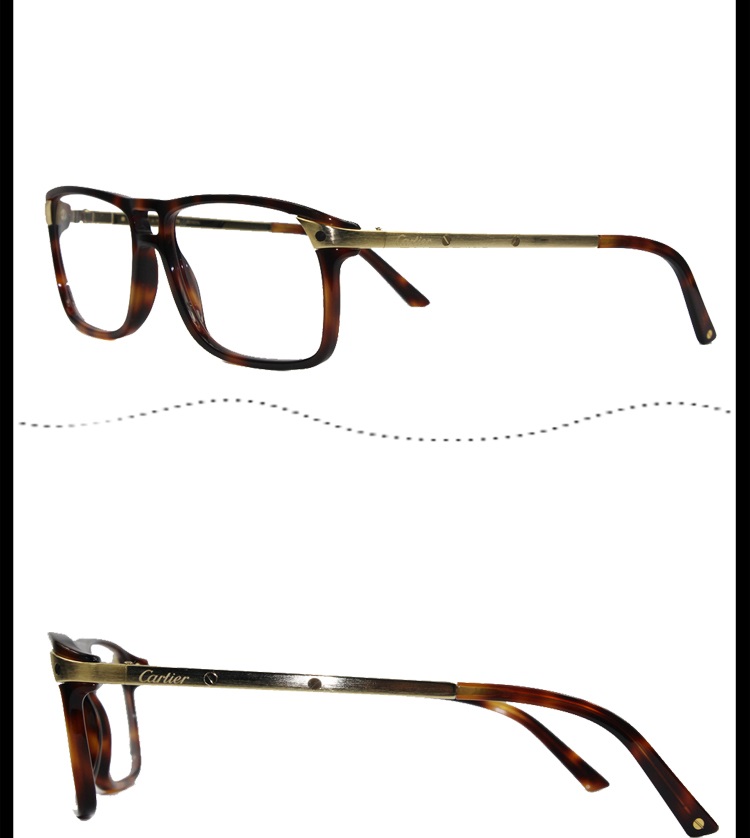 【新品】CARTIER/卡地亚(超轻复合板材)(PVD镀金工艺)时尚双梁男女光学镜架眼镜T8101224