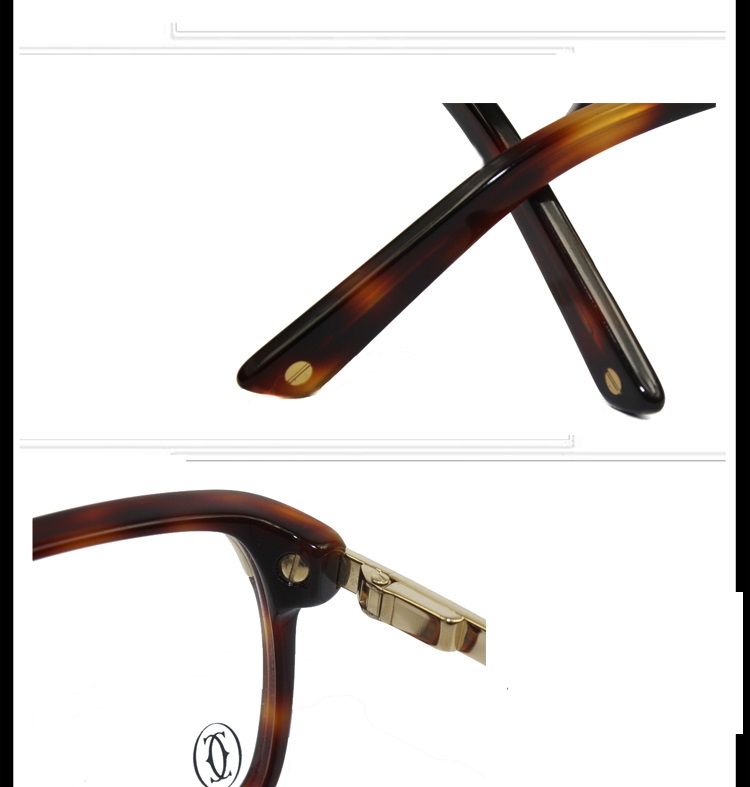 【新品】CARTIER/卡地亚(超轻复合板材)(PVD镀金工艺)时尚双梁男女光学镜架眼镜T8101224