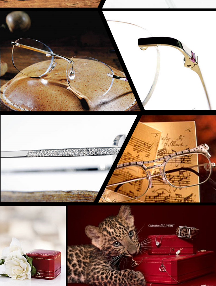 【新品】CARTIER/卡地亚(超轻复合板材)(PVD镀金工艺)时尚双梁男女光学镜架眼镜T8101224