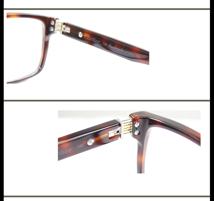 CARTIER/卡地亚 新品时尚玳瑁色板材管弦乐风格装饰男女款眼镜